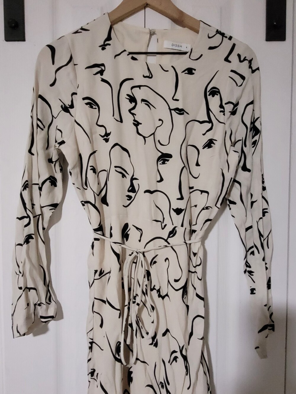 DiSSH Cream Dress with Black Face Print